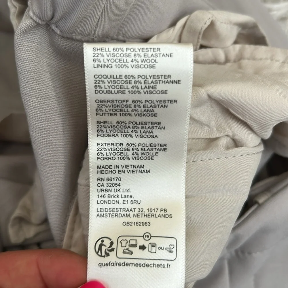 NWOT Free People Tyler Menswear Pleated Wide Leg Trousers in Dove Grey Sz XS